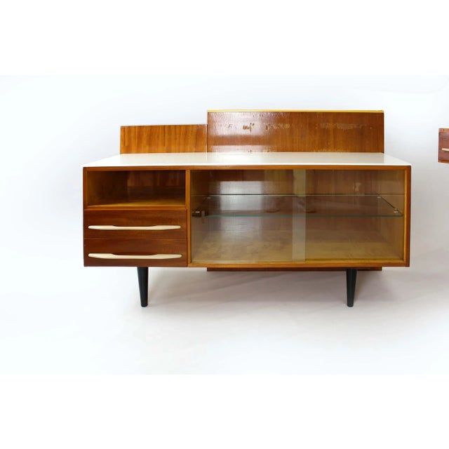 Modular Desks with White Glass Tops by Mojmir Pozar for Up Závody, 1960s, Set of 3 For Sale - Image 4 of 18