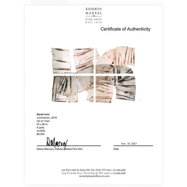 Set of 4 Framed Sarah Irvin Ink Series The artist’s words: I write cursive text on a smooth surface with ink and then use...