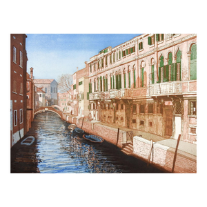 Late 20th Century F. St. Clair Miller Canals of Venice Italy Etching