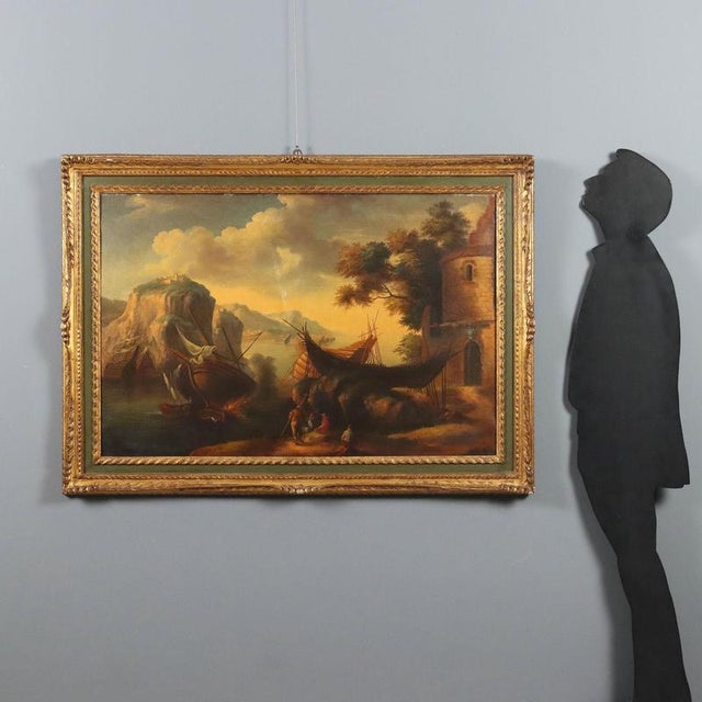 Oil on canvas. Central European School, early 20th century. In imitation of the 18th-century style, the painting depicts a...