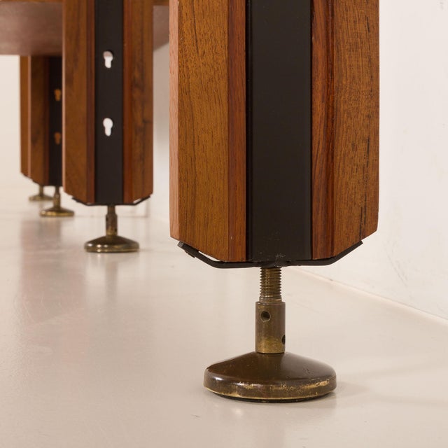 Brown Mid-Century Modern Italian Teak Wall Unit, 1960s For Sale - Image 8 of 16