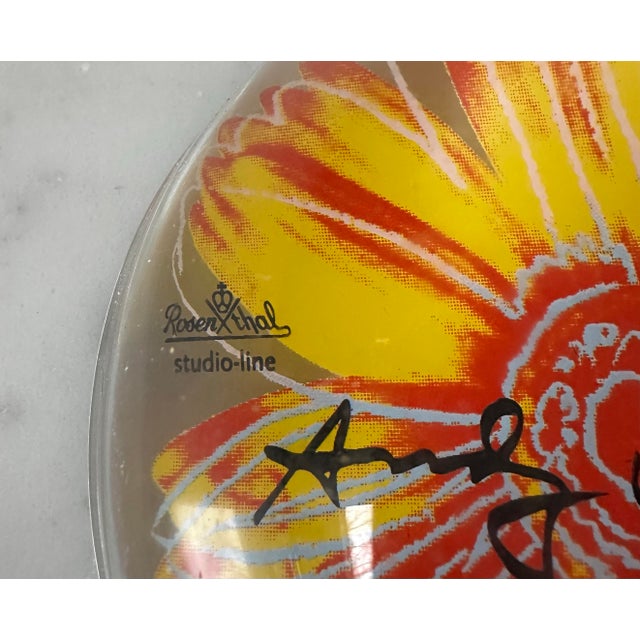 Pop Art 1990s Andy Warhol Rosenthal Daisies Collection/Yellow Paperweight 3.35”, 487g Orig Box For Sale - Image 3 of 7