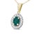 This diamond and emerald pendant necklace will turn heads with its classy elegance and lovely sparkle. Nestled at the...