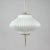 Stilnovo Mid-Century Ribbed Milk Glass & Brass Globe Pendant Attributed to Stilnovo For Sale - Image 4 of 18