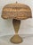 Early 20th Century Arts & Crafts Heywood-Wakefield Antique Wicker Table Lamp W/ Silk Underlay on Mushroom Shaped Shade For Sale - Image 9 of 12