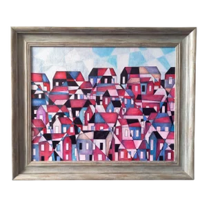 Houses, Contemporary Abstract Urban Landscape by Christopher Barrow