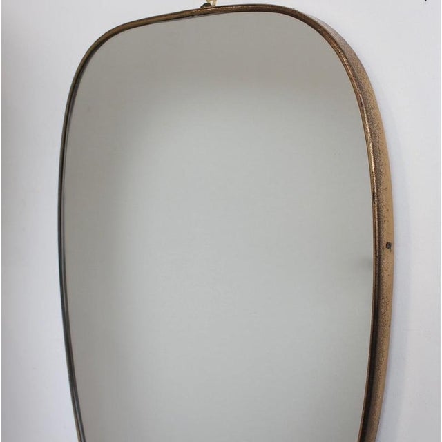Vintage Italian Wall Mirror with Brass Frame by Gio Ponti, 1950s For Sale - Image 9 of 11