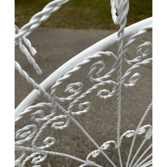 Vintage Wrought Iron Salterini Peacock Chair with custom cushion. Available now and ready to ship Amazing intricate...