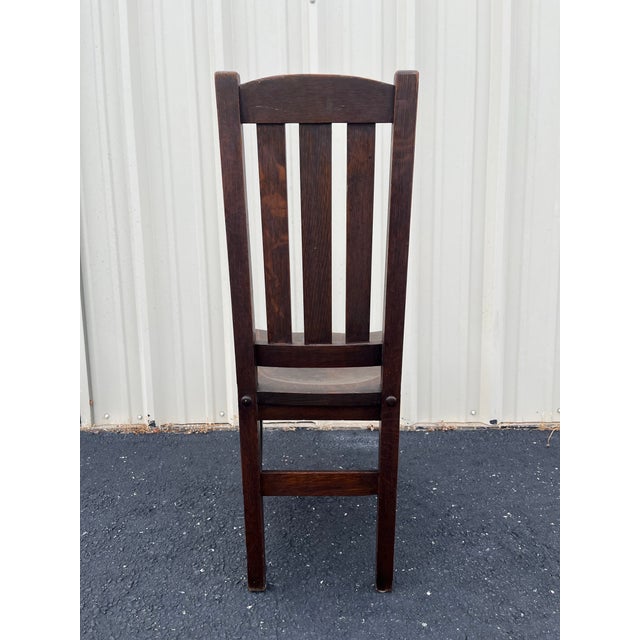 Early 20th C. Stickley Bros. Arts & Crafts Quartersawn Oak Chair For Sale - Image 10 of 12
