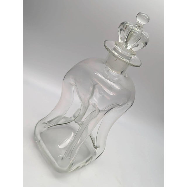 Mid 20th Century Danish Kluk Kluk Decanter With Crown Shaped Glass Stopper For Sale In Miami - Image 6 of 10