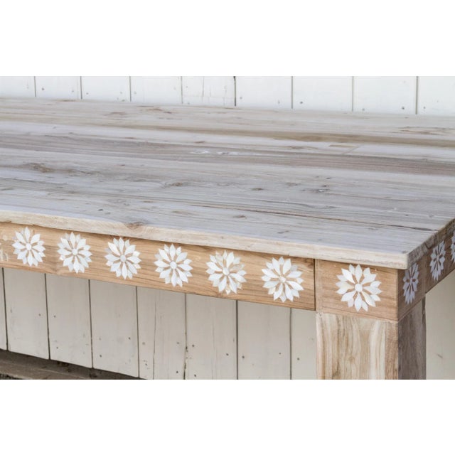 1990s Blossom Inlaid Dining Table For Sale - Image 5 of 13