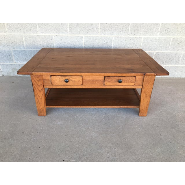 Broyhill Attic Heirlooms Solid Oak 2 Drawer Coffee Table Chairish