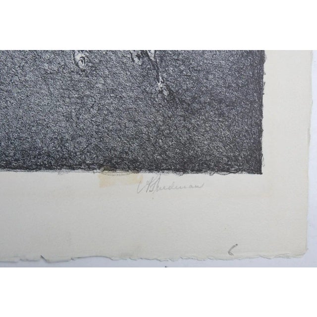 Early 20th century lithograph on paper of polo players and horses by Arnold Friedman (1879-1946) New York. Signed in...