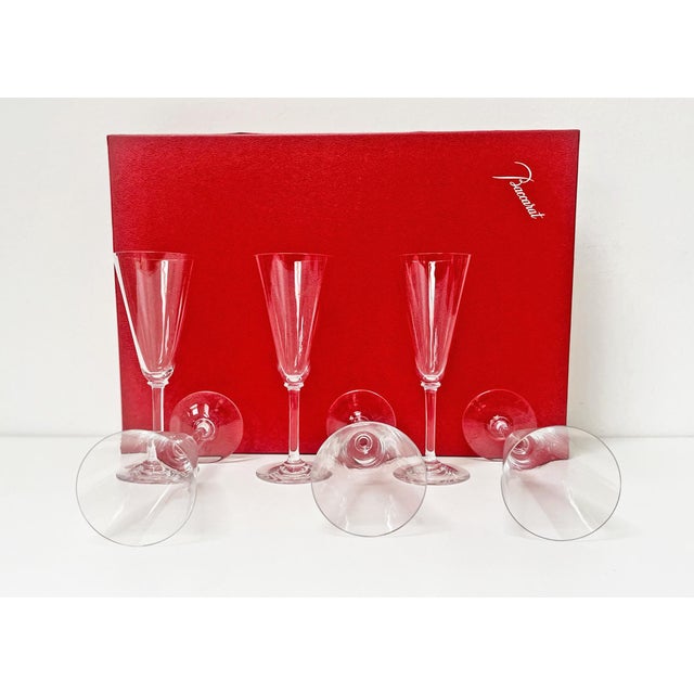 Vintage Dom Perignon Model Champagne Flutes from Baccarat, 1970s, Set of 6 For Sale - Image 14 of 18