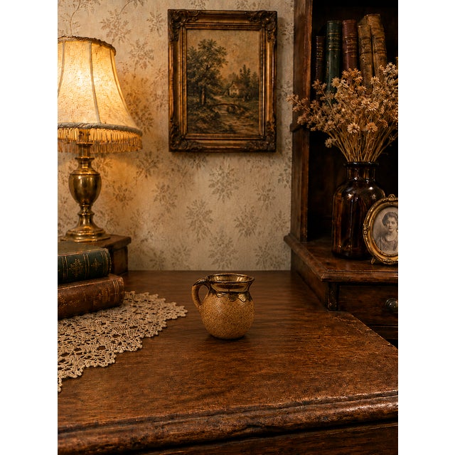 1980s Vintage Mid-Century Mini Studio Pottery – Handmade Brown / Golden Drip Glaze Stoneware For Sale - Image 5 of 6
