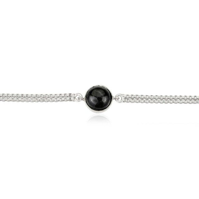 Not Yet Made - Made To Order Sterling Silver Bezel Set Black Star Cabochon Bracelet Gifts for Her For Sale - Image 5 of 13