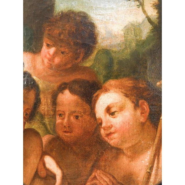 Mary, Jesus, and John the Baptist, Early 19th Century, Oil Painting on Canvas For Sale - Image 11 of 14