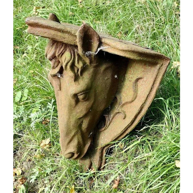 Metal Cast Iron Horse's Head Wall Bracket Shelves, 1920s, Set of 2 For Sale - Image 7 of 9