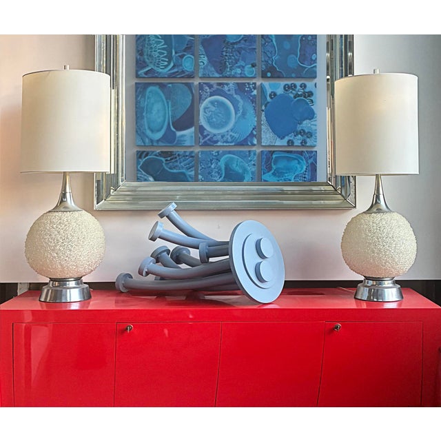 Abstract "Sea Flower Blue" Welded Aluminum Sculpture by Michael DesRosiers For Sale - Image 3 of 5