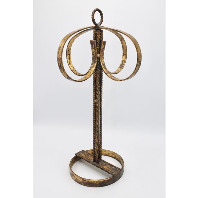 Mid 20th Century Mid Century Italian Golden Gilt Metal Hand Towel Rack For Sale - Image 5 of 9