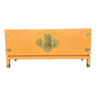 Mid-Century Modern Oriental Inspired Lacquered Credenza, Possibly Tommi Parzinger For Sale