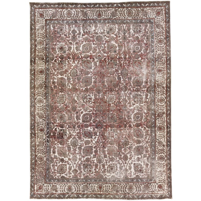 Textile Late 20th Century Large Vintage Persian 12x15 Wool Rug For Sale - Image 7 of 7