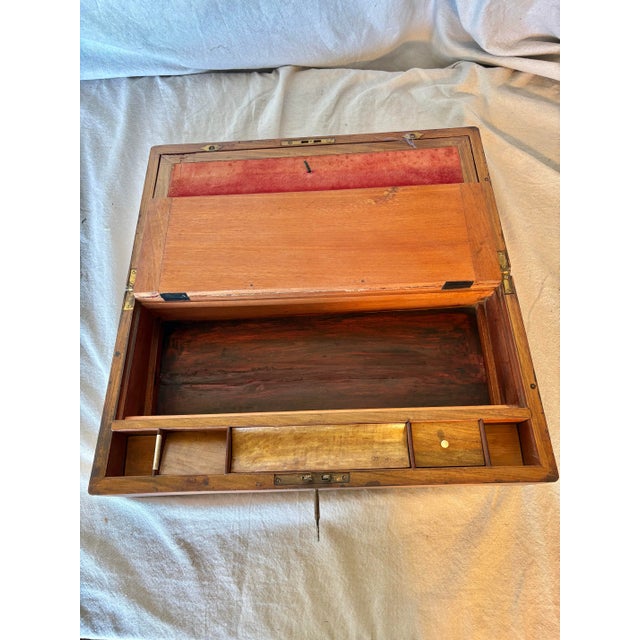 19th Century English Walnut Tunbridge Ware Writing Box For Sale - Image 10 of 12