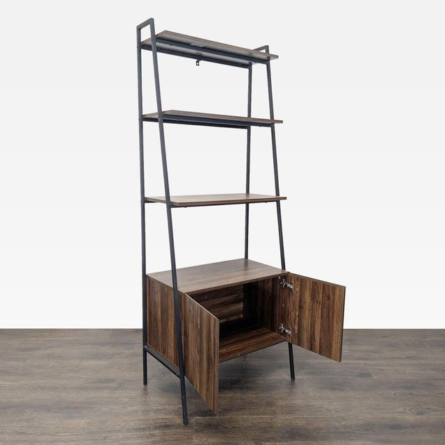 Industrial Walker Edison Industrial Ladder Bookshelf With Drawer Storage For Sale - Image 3 of 9