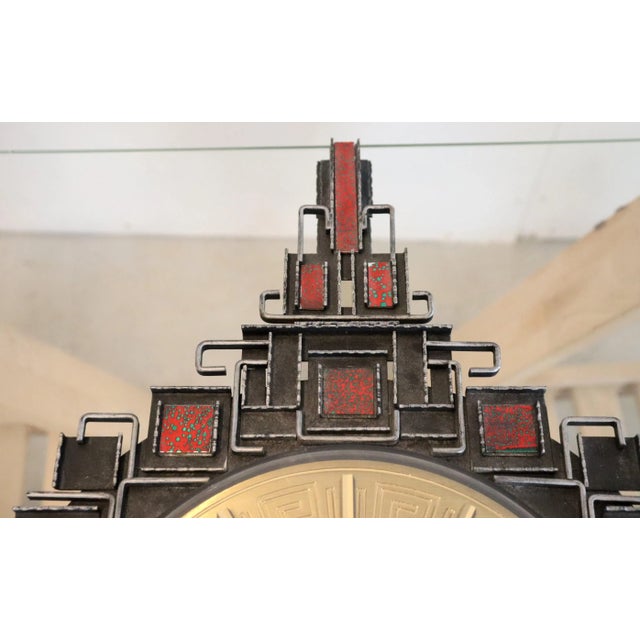 Red Electric Wall Clock from Atlantic, 1970s For Sale - Image 8 of 11