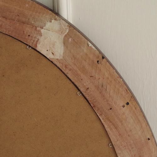 Glass Historicist Oval Mirror with Wooden Frame For Sale - Image 7 of 8