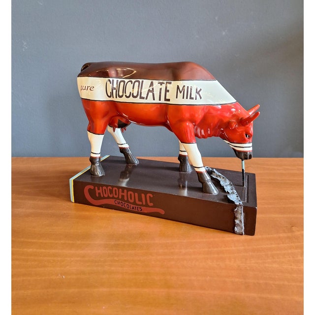 Resin Cow Parade Chocolate Milk Sculpture, USA, 2000s For Sale - Image 4 of 6