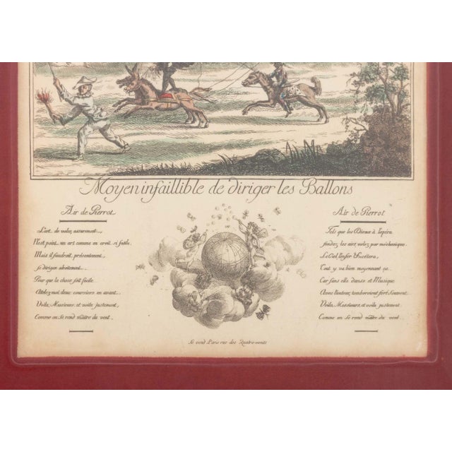 French Ballooning Hand-Colored Etchings, 3 For Sale - Image 11 of 17