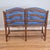 Wood Mid 20th Century French Country Petite Walnut Ladder Back Settee Bench W/ Blue Faux Leather Cushions For Sale - Image 7 of 14