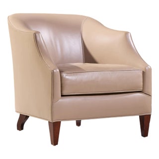 Thomas Pheasant for Baker Furniture Leather Lounge Chair For Sale