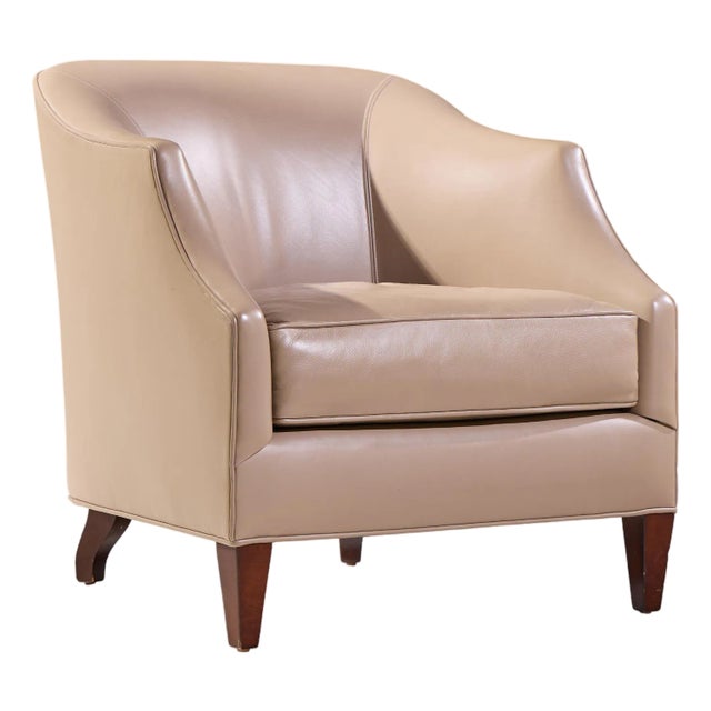 Thomas Pheasant for Baker Furniture Leather Lounge Chair For Sale
