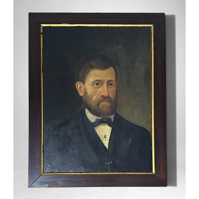 French Late 19th Century French Academic Portrait of an Elegant Gentleman, Oil on Canvas For Sale - Image 3 of 18