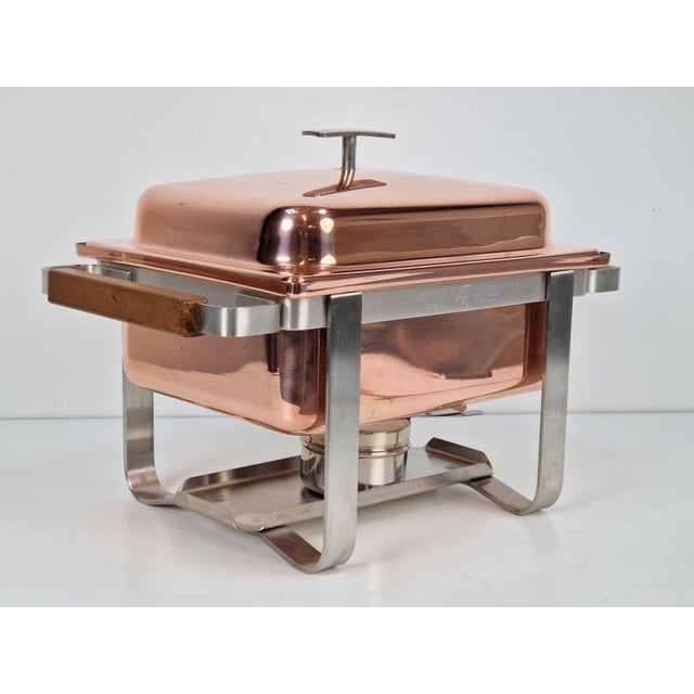 Vintage Copper-Plated Stainless Steel Spring Chafing Dish, Switzerland, 1980s For Sale - Image 18 of 18