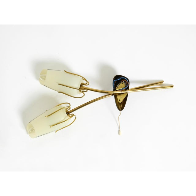 Mid-Century Brass Wall Lamp with Painted Glass Shades, 1950s For Sale - Image 12 of 18