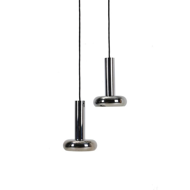 German Space Age Chrome Hanging Lamps, 1960s, Set of 2 For Sale - Image 13 of 13