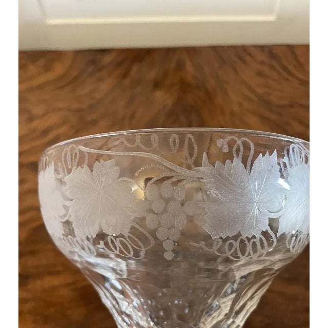 Glass Large Antique Victorian Engraved Glasses, 1860, Set of 4 For Sale - Image 7 of 9
