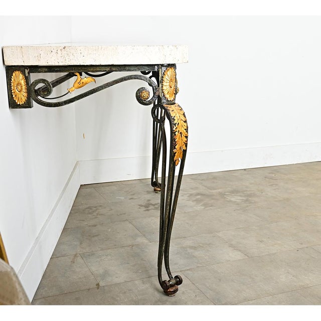 French 19th Century Parcel Gilt Wall-Mounting Iron Console For Sale - Image 11 of 11