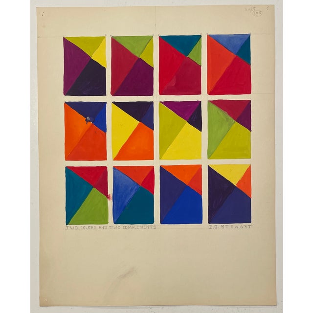 Illustration 1960s Color Studies Painting by Art Student Stewart For Sale - Image 3 of 3