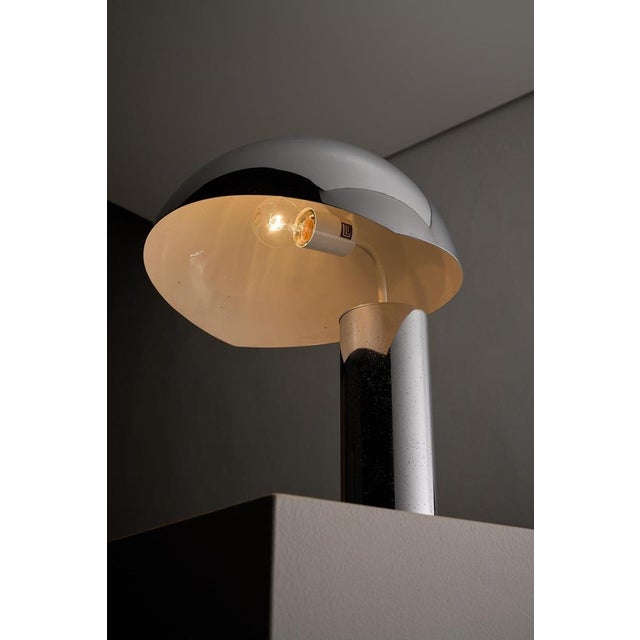 Gold Minimalist Chrome Cylinder Table Lamp attributed to Gebrüder Cosack, 1970s For Sale - Image 8 of 10