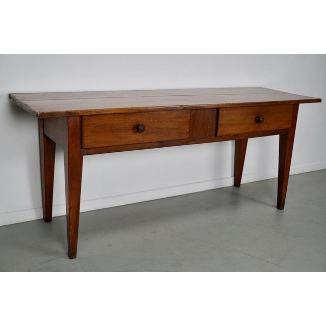 19th Century Rustic Farmhouse French Fruitwood Side Table For Sale - Image 12 of 18