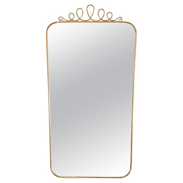 Brass Shield Mirror by Gio Ponti, 1950s For Sale