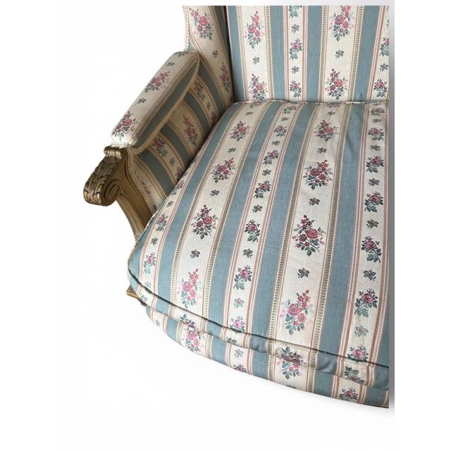 Late 19th C Louis XV style Wingback Bergere. Originally came from Neff Hall in the main presidential building at Baylor...