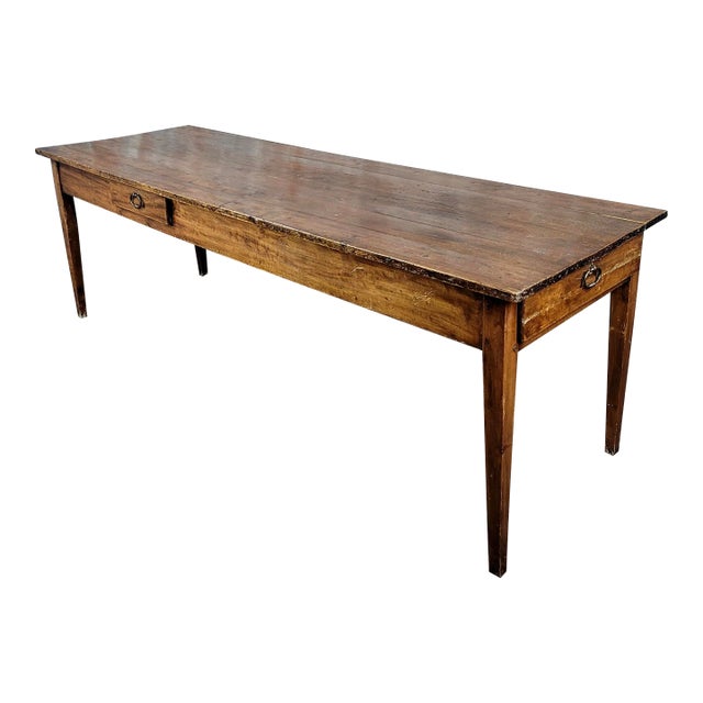 19th Century French Country Farm 98" Large Dining Table For Sale