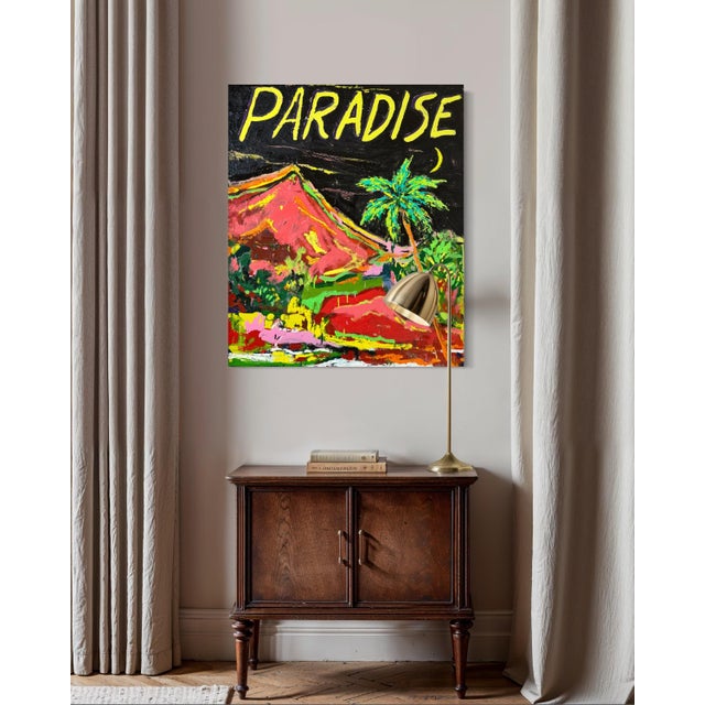 Black Paradise, Contemporary Oil Landscape Text Painting by Matt Higgins For Sale - Image 8 of 8