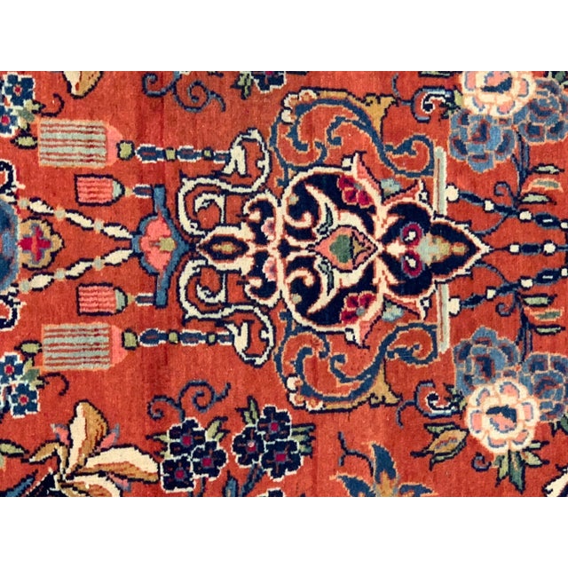 Antique Hand Knotted Persian Kashan Rug For Sale - Image 9 of 12