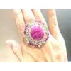 Bochic "Orient" Natural Ruby, Peridot & Amethyst Ring Set In 18 K Gold & Silver For Sale - Image 16 of 18